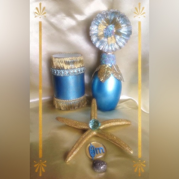 Hand Crafted Ocean Flower Treasure Gypsy Bottle Table Centerpiece Host Pick - Picture 6 of 11